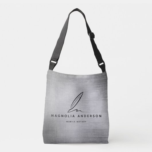 Mobiel neutraal kwarteltje, geborsteld metaal crossbody tas (Voorkant)