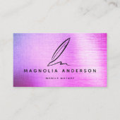 Mobiel neutraal quill ombre geborsteld metaal visitekaartje (Voorkant)