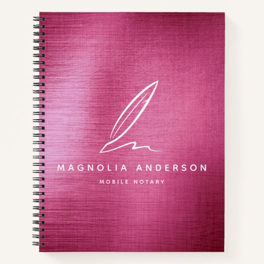 Mobiel neutraal quill roze geborsteld metaal Notit Notitieboek (Voorkant)