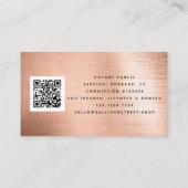 Mobiel neutraal Roos Goud geborsteld metaal QR-cod Visitekaartje (Achterkant)