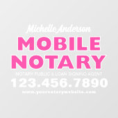 Mobiel Notaris Lening Ondertekenings Agent Roze Pr Raamsticker (Vel)