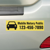 Mobiel notaris openbaar telefoonnummer aangepast bumpersticker (Op auto)