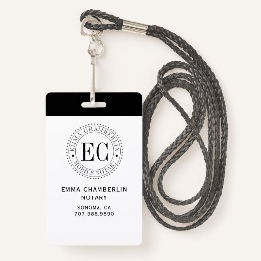 Mobiel Notarisch Openbaar Badge (Voorkant met draagriem)