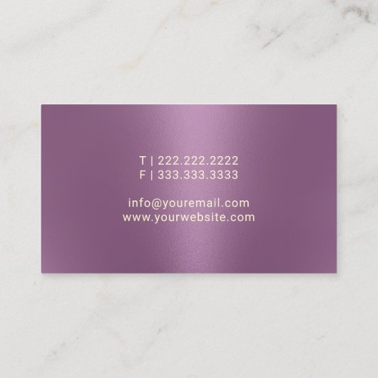 Mobiel Notarisch Openbaar Golden Signing Pen Paars Visitekaartje (Achterkant)