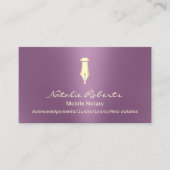 Mobiel Notarisch Openbaar Golden Signing Pen Paars Visitekaartje (Voorkant)