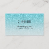 Mobiel Notarisch Openbaar Turquoise Glitter Signat Visitekaartje (Achterkant)