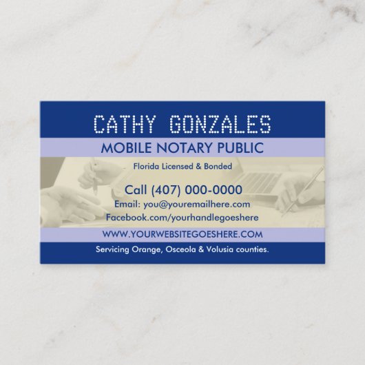 Mobiel Notarisch Openbaar Visitekaartje (Voorkant)