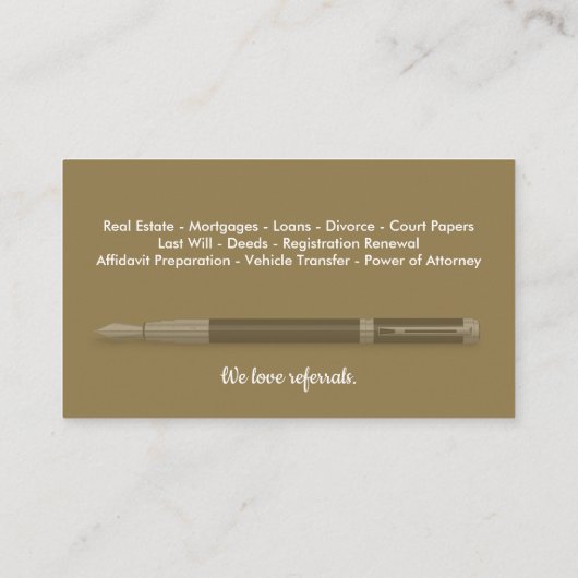 Mobiel Notarisch Openbaar  Visitekaartje (Achterkant)