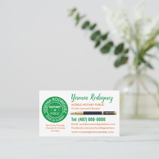 Mobiel Notarisch Openbaar Visitekaartje (Staand voorkant)