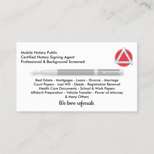 Mobiel Notarisch Openbaar Visitekaartje (Achterkant)