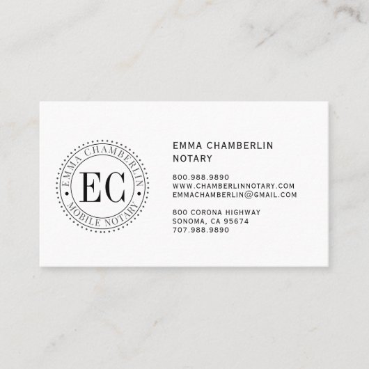 Mobiel Notarisch Openbaar Visitekaartje (Voorkant)