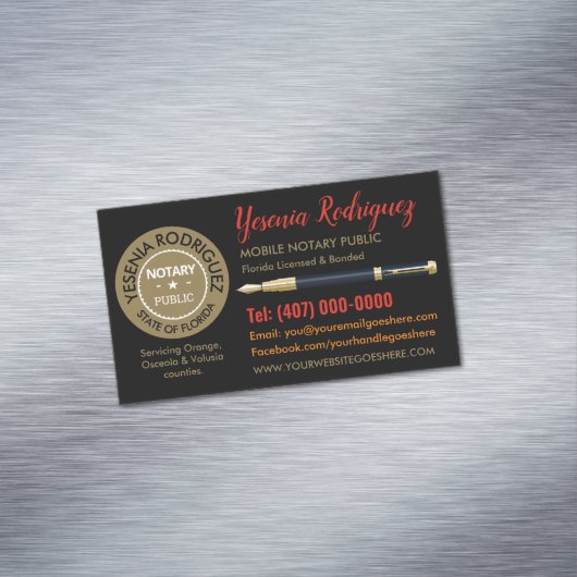 Mobiel Notarisch Openbaar  Visitekaartje Magnetisch Visitekaartje (Voorbeeld)