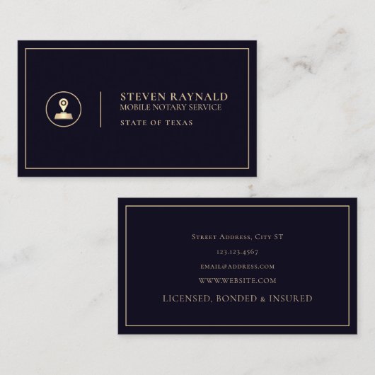 Mobiel notarisgoud visitekaartje (Voorkant / Achterkant)