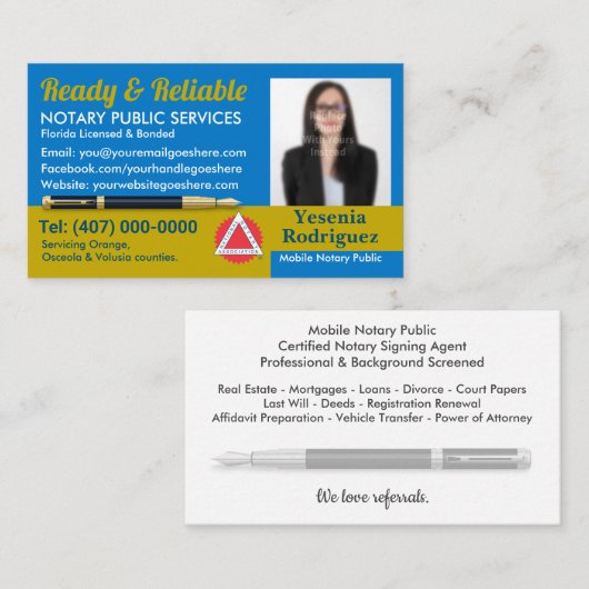 Mobiel Noteerbaar Openbaar  Foto Business C Visitekaartje (Voorkant / Achterkant)