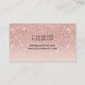Mobiel Noteerbaar Openbaar Roos Gold Glitter Handt Visitekaartje (Achterkant)