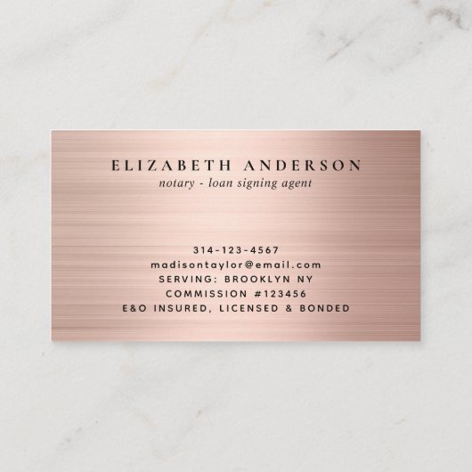 Mobiel Noteerbaar Roos met goudpenseel penseel Visitekaartje (Achterkant)