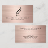 Mobiel Noteerbaar Roos met goudpenseel penseel Visitekaartje (Voorkant / Achterkant)