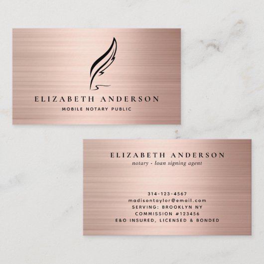 Mobiel Noteerbaar Roos met goudpenseel penseel Visitekaartje (Voorkant / Achterkant)