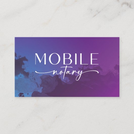 Mobiel noteerhandschrift Paars Visitekaartje (Voorkant)