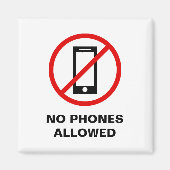 Mobiel nummer cell phone allowed forbidden sign sy magneet (Voorkant)