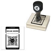 Mobiel pictogram QR-code Scan mij Onderhoudshandle Rubberstempel (Gestempeld)
