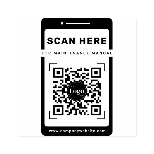 Mobiel pictogram QR-code Scan mij Onderhoudshandle Rubberstempel (Afrduk)