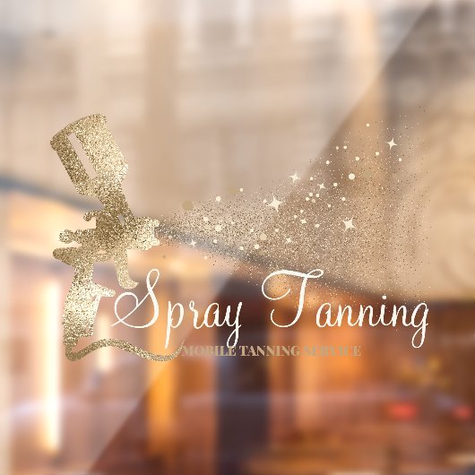 Mobiel Spray Tanning Glitter Goud Glitterend Raamsticker (Vel 2)