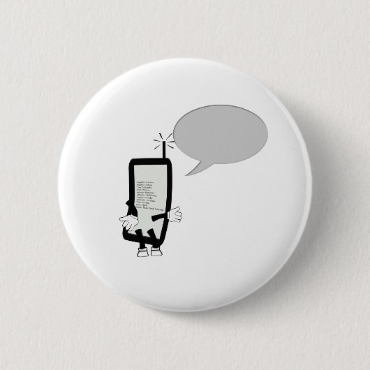 Mobiel telefoonkarakter dat met een toespraak b pr ronde button 5,7 cm (Voorkant)