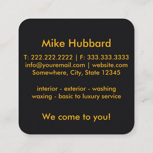 Mobiel Visitekaartje voor automatische informatie (Achterkant)