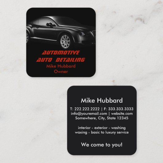 Mobiel Visitekaartje voor automatische informatie  (Voorkant / Achterkant)