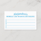 Mobiel wasprogramma voor auto's en details - Dring Visitekaartje (Achterkant)