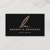 Mobiel zwart Roos Gold Foil QR-code Visitekaartje (Voorkant)