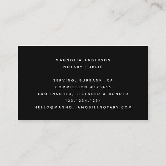 Mobiel zwartwitkwartfilter visitekaartje (Achterkant)