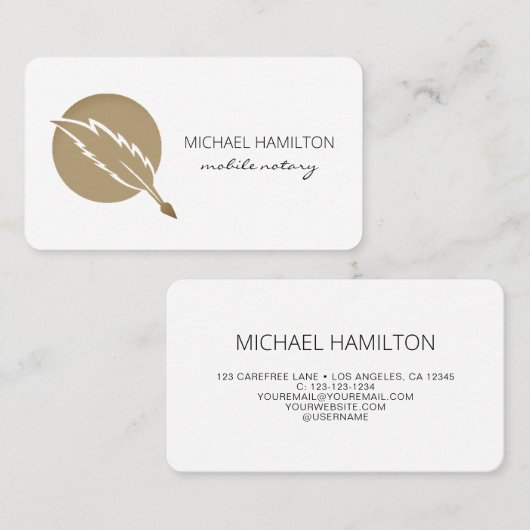 Mobiele agent voor notarisondertekening visitekaartje (Voorkant / Achterkant)