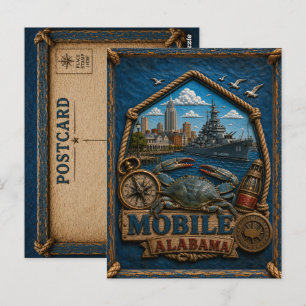 Mobiele Alabama Ansichtkaart Vintage Reis Briefkaart