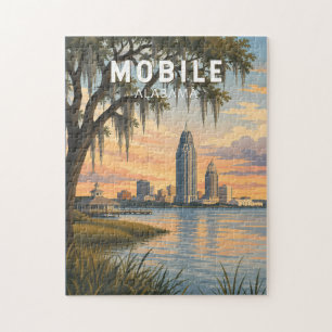 Mobiele Alabama Illustratie Reis Kunst Vintage Legpuzzel