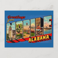 Mobiele Alabama Retro Begroetingsansichtkaart