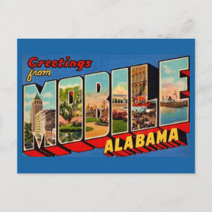 Mobiele Alabama Retro Begroetingsansichtkaart Briefkaart