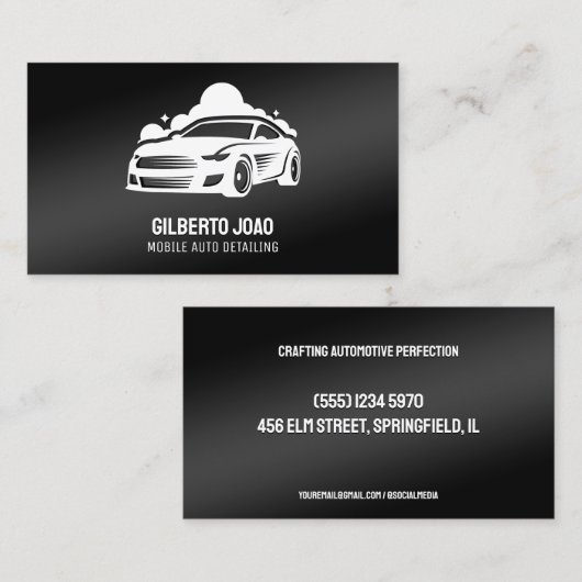 Mobiele auto Detailer Visitekaartje (Voorkant / Achterkant)
