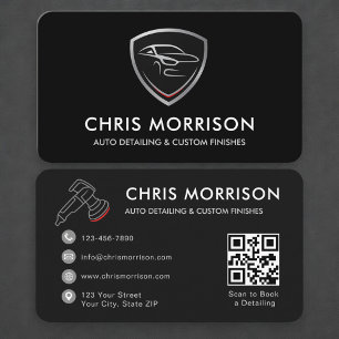 Mobiele Auto Detailing Autowas QR-code Visitekaartje
