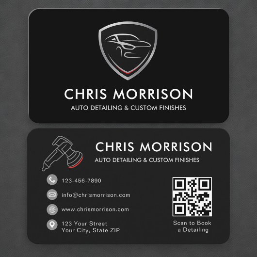 Mobiele Auto Detailing Autowas QR-code Visitekaartje