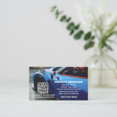 Mobiele Auto Detailing Car Wash QR Visitekaartje (Staand voorkant)