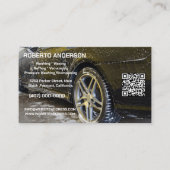 Mobiele Auto Detailing Car Wash QR Visitekaartje (Voorkant)
