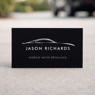 Mobiele Auto Detailing Logo Zwart Visitekaartje