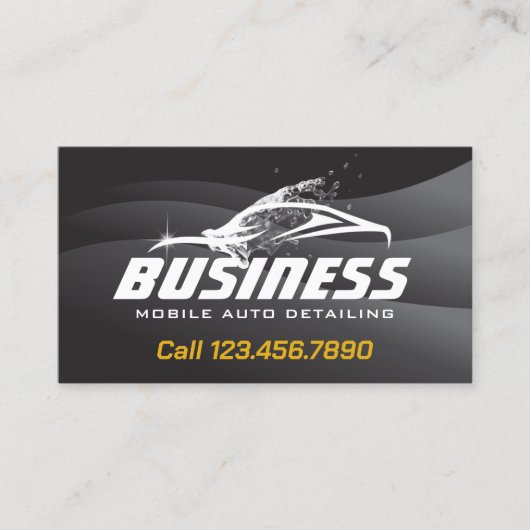 Mobiele auto Detailing Moderne zwarte auto Visitekaartje (Voorkant)