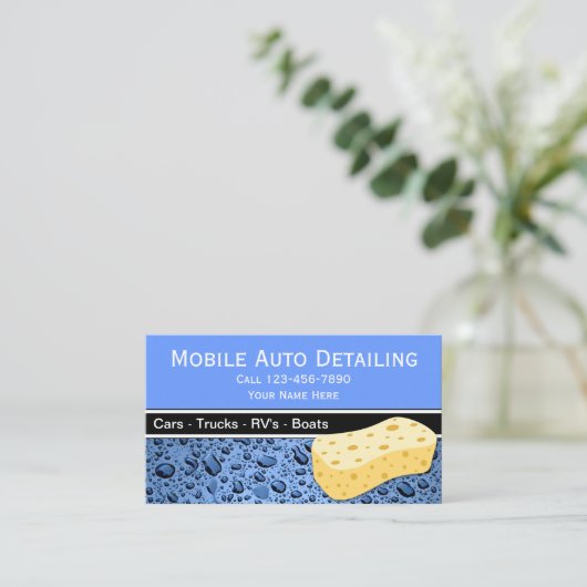 Mobiele auto detailing Visitekaartjes (Staand voorkant)