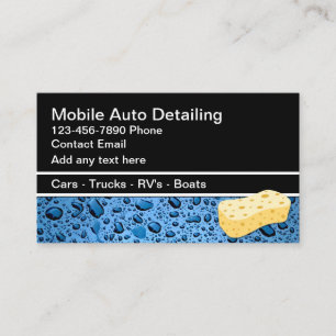 Mobiele Auto Detailing Waterdruppels Zakelijke Kaa Visitekaartje