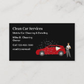Mobiele auto detaillering en reiniging visitekaartje (Voorkant)