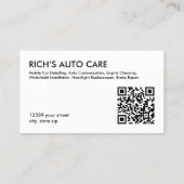 Mobiele Auto Details Aangepaste QR Visitekaartje (Achterkant)