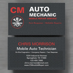 Mobiele Auto Mechanic Auto Reparatie Services Visitekaartje